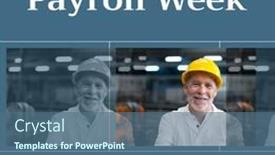  Presentation with senior worker - Presentation with image-of-national-payroll-week background and a ocean colored foreground