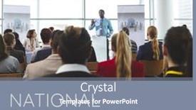  Presentation with diverse business people - Presentation theme consisting of image-of-national-salesperson-day background and a  colored foreground