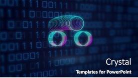  Presentation with code - Slide deck consisting of image-of-neon-circles-over background and a navy blue colored foreground