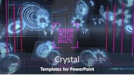  Presentation with scope - Presentation theme consisting of image-of-neon-qr-code background and a ocean colored foreground