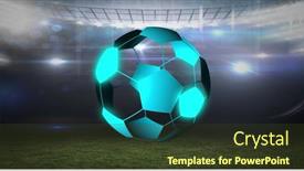  Presentation with tournament - PPT theme enhanced with image-of-neon-soccer-ball background and a tawny brown colored foreground