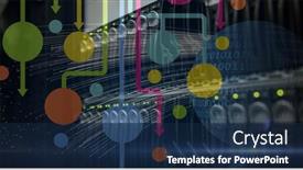  Presentation with computer network - Presentation theme having image-of-network-of-connections background and a ocean colored foreground