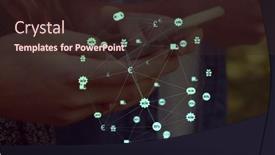  Presentation with business networking - Slides with image-of-network-of-connections background and a wine colored foreground