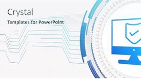  Presentation with computer network - Theme having image-of-network-of-connections background and a sky blue colored foreground