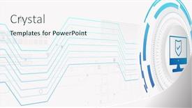  Presentation with computer network - Slides featuring image-of-network-of-connections background and a sky blue colored foreground