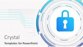  Presentation with network security - Slide deck with image-of-network-of-connections background and a white colored foreground