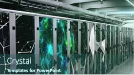  Presentation with servers - PPT theme enhanced with image-of-network-of-connections background and a ocean colored foreground