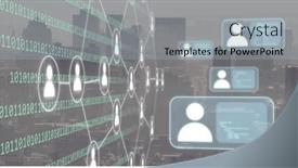  Presentation with coding - Presentation theme featuring image-of-network-of-connections background and a light gray colored foreground