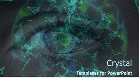  Presentation with digital identity - Slides with image-of-network-of-connections background and a ocean colored foreground