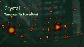  Presentation with tall buildings - Presentation design having image-of-network-of-digital background and a tawny brown colored foreground