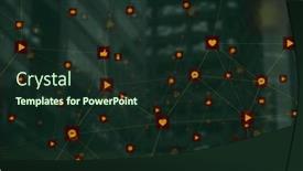  Presentation with tall buildings - Presentation featuring image-of-network-of-digital background and a tawny brown colored foreground