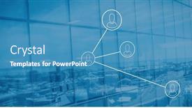  Presentation with business networking - Presentation design consisting of image-of-network-of-profile background and a teal colored foreground