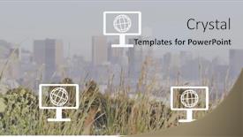  Presentation with processing - Slide set having image-of-network-of-screen background and a light gray colored foreground