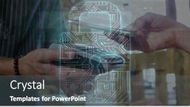  Presentation with terminal - Slides consisting of image-of-network-security-padlock background and a gray colored foreground