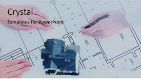  Presentation with architecture - PPT theme with image of new model house background and a lemonade colored foreground