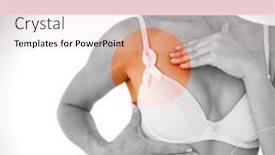 Presentation with breast - Slide set having image-of-no-bra-day background and a lemonade colored foreground