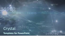  Presentation with digital finance - Theme having image-of-numbers-and-computer background and a ocean colored foreground