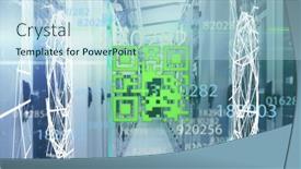  Presentation with servers - Slide deck with image-of-numbers-and-qr background and a light blue colored foreground