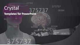  Presentation with human brain - Theme enhanced with image-of-numbers-changing-human background and a dark gray colored foreground