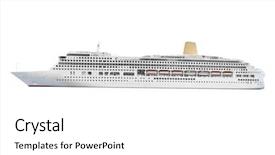  Presentation with ocean ship - Audience pleasing slide deck consisting of image of ocean ship under the white background backdrop and a white colored foreground