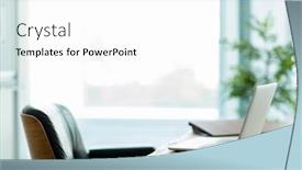  Presentation with desk - Amazing presentation design having image-of-office-desk backdrop and a white colored foreground