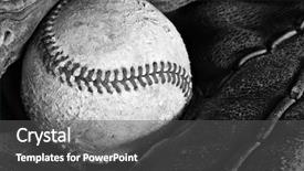  Presentation with vintage baseball - Presentation with image of old weathered baseball background and a dark gray colored foreground
