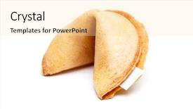  Presentation with cooking chinese noodles - Slides enhanced with image of one chinese cookie background and a blonde colored foreground