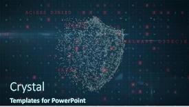  Presentation with shield - PPT layouts enhanced with image-of-online-security-shield background and a ocean colored foreground