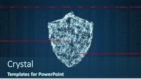  Presentation with shield - Presentation theme having image-of-online-security-shield background and a ocean colored foreground