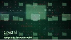  Presentation with data security - Theme having image-of-online-security-warning background and a forest green colored foreground