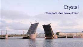  Presentation with russia - Audience pleasing presentation theme consisting of image of open palace bridge backdrop and a sky blue colored foreground
