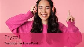  Presentation with asian music - Cool new theme with image-of-optimistic-beautiful-asian backdrop and a red colored foreground