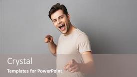  Presentation with optimistic - Beautiful PPT theme featuring fingers at camera like hey backdrop and a gray colored foreground