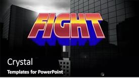 Presentation with fight - Slide set featuring image-of-orange-text-fight background and a black colored foreground