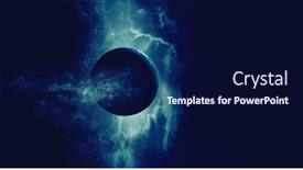 Presentation with outer space - Theme having image-of-outer-space-mixed background and a navy blue colored foreground