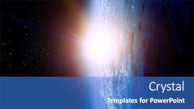  Presentation with media image - PPT theme enhanced with image-of-outer-space-mixed background and a teal colored foreground