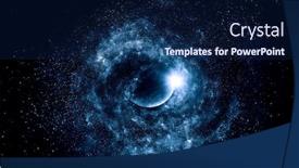  Presentation with outer space - PPT layouts with image-of-outer-space-mixed background and a navy blue colored foreground