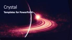  Presentation with media image - Audience pleasing presentation design consisting of image-of-outer-space-mixed backdrop and a wine colored foreground