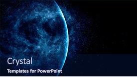  Presentation with media image - PPT theme having image-of-outer-space-mixed background and a navy blue colored foreground