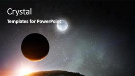  Presentation with media image - Presentation theme having image-of-outer-space-mixed background and a black colored foreground