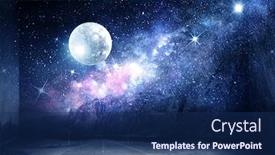  Presentation with media image - Audience pleasing PPT theme consisting of image-of-outer-space-mixed backdrop and a navy blue colored foreground