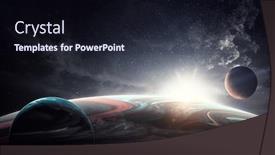  Presentation with media image - Amazing slides having image-of-outer-space-mixed backdrop and a wine colored foreground