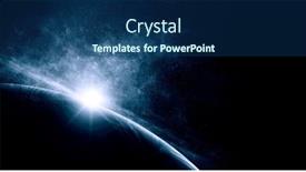  Presentation with media image - PPT theme with image-of-outer-space-mixed background and a ocean colored foreground