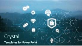  Presentation with blue global - Theme having image-of-padlock-icon background and a ocean colored foreground