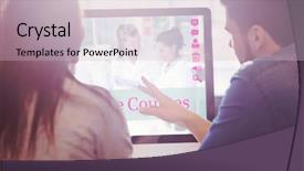  Presentation with part time job during studies - Theme with image of part-time courses background and a soft green colored foreground