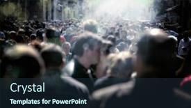  Presentation with rush hour - Amazing PPT layouts having image-of-people-walking backdrop and a tawny brown colored foreground