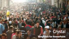  Presentation with rush hour - Presentation enhanced with image of people walking background and a tawny brown colored foreground