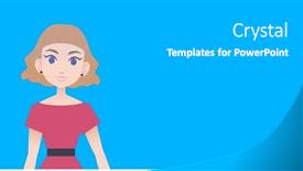  Presentation with education pink - Slide set featuring image-of-pictogram-of-woman background and a light gray colored foreground