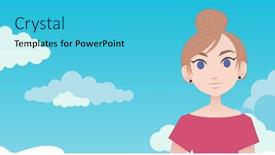  Presentation with education pink - PPT theme enhanced with image-of-pictogram-of-woman background and a cyan colored foreground