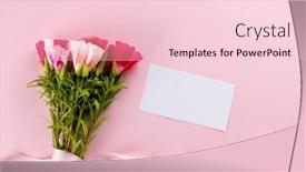  Presentation with mothers - PPT theme featuring image-of-pink-and-white background and a lemonade colored foreground